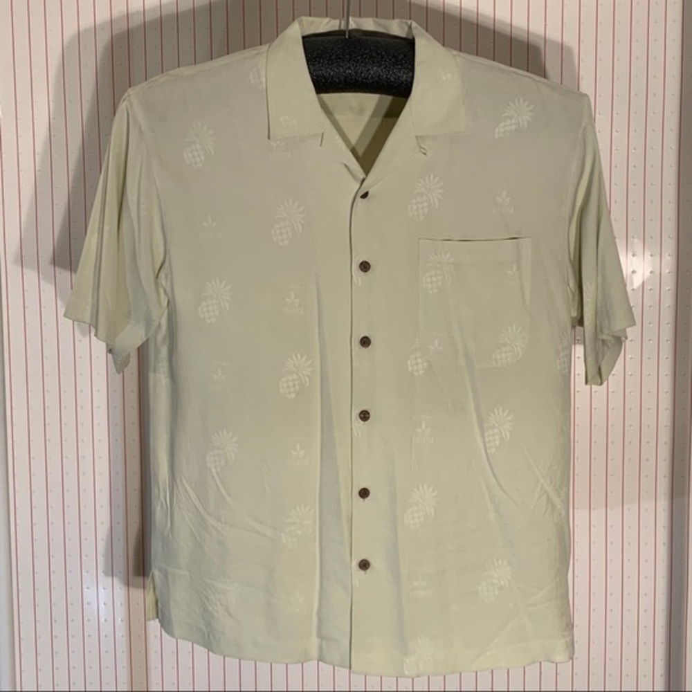 Tommy Bahama cream casual “pineapple” shirt.
